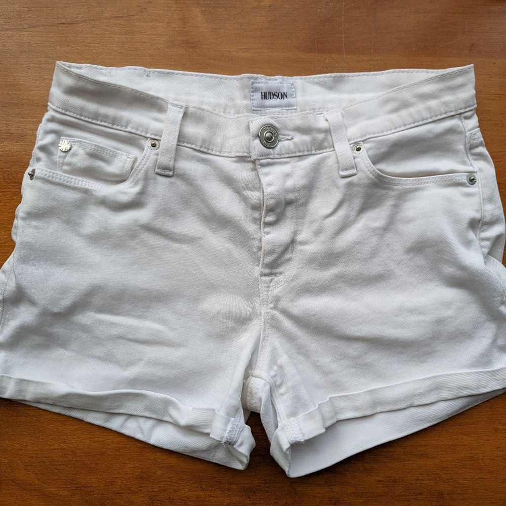 Hudson White Jean Denim Shorts